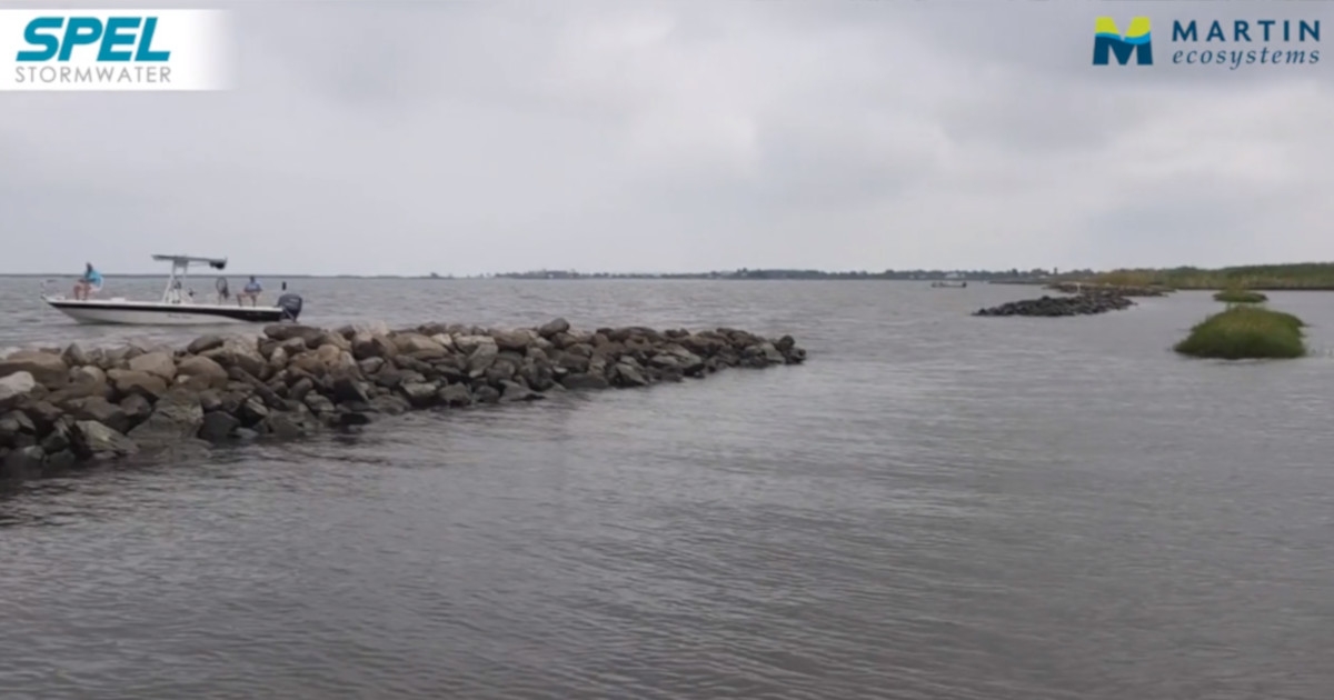 floating wetland used to dissipate wave energy