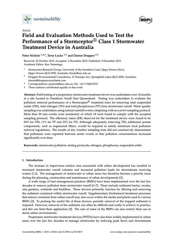MDPI-SPEL-Stormceptor_MDPI_sustainability-07-158177